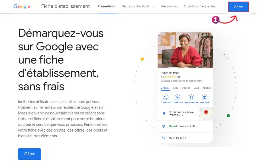 creer fiche carte virtuelle Google